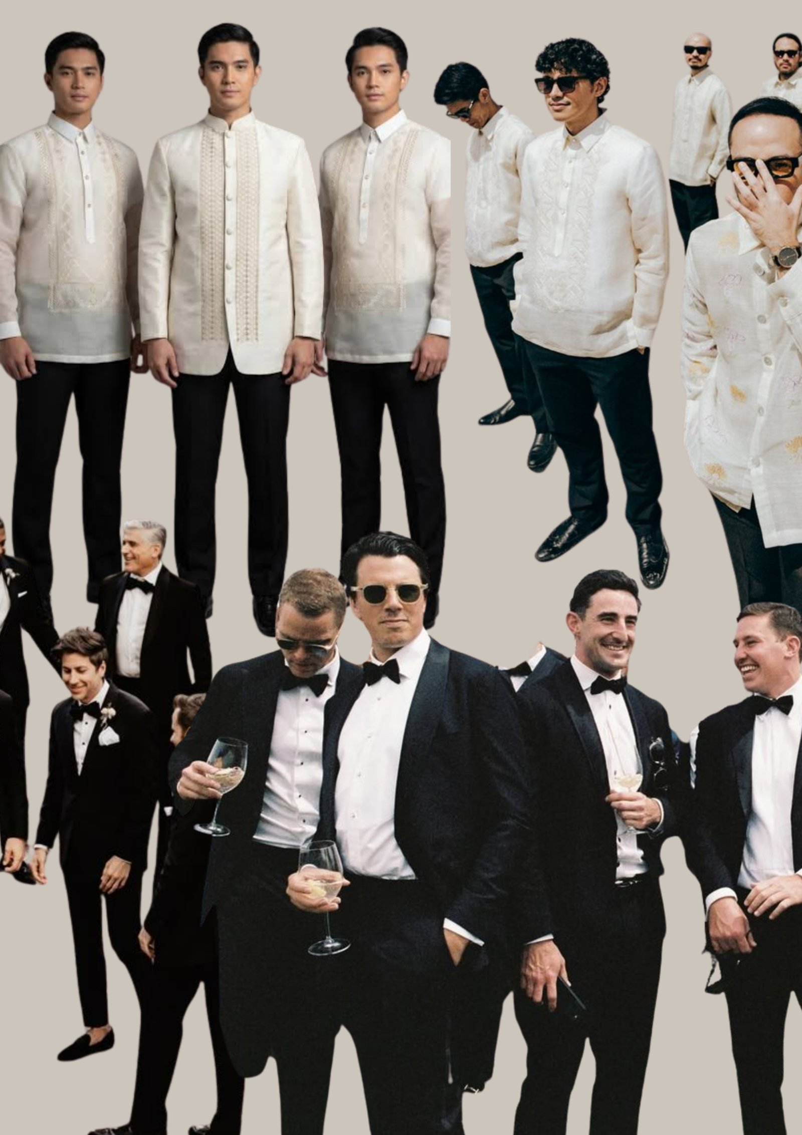 Black tie inspiration for him — tuxedos and dinner jackets