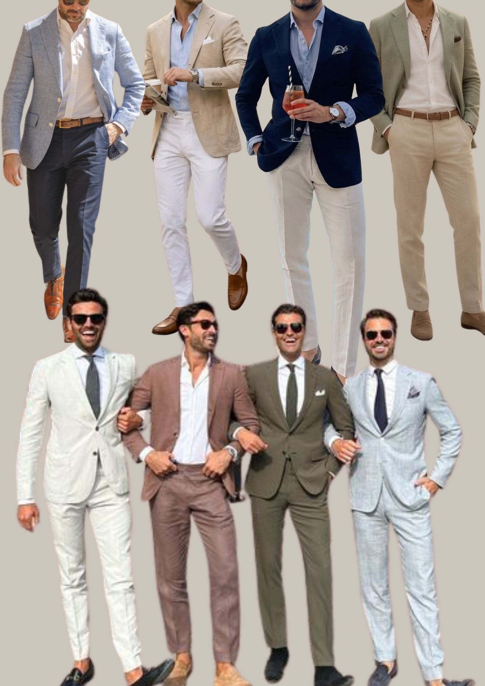 Garden formal inspiration for him — lighter suits, no black